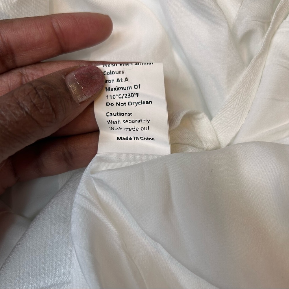 Commense Elegant White Sleeveless Darling Linen Plain Mini Dress Size M - Picture 14 of 17
